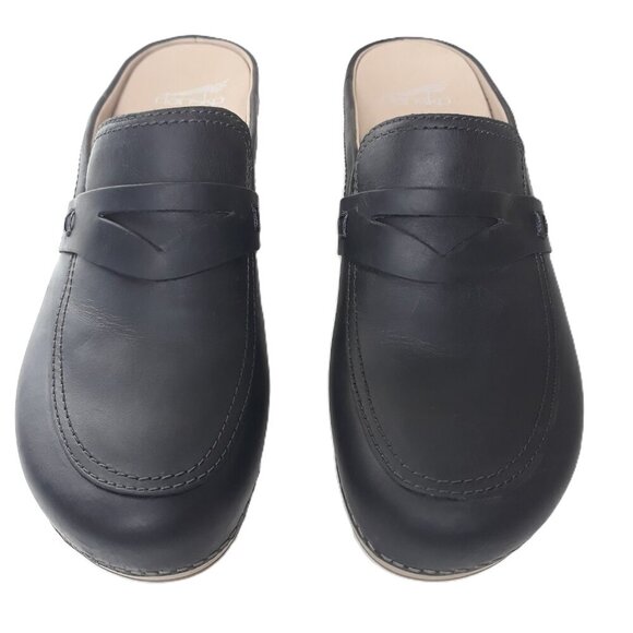 Dansko Bel Leather Black Mule Loafer 41 EU/10.5-11 US Academia Preppy Office - Picture 3 of 9